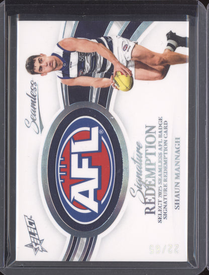 Shaun Mannagh 2025 Select Seamless AFL Badge Signature Redemption 22/65