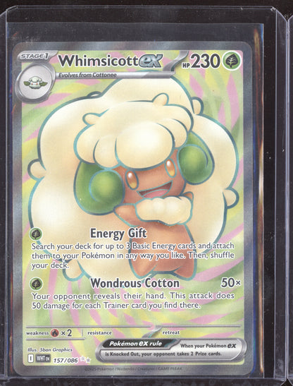 Whimsicott ex 2025 Pokemon White Flare Ultra Rare 157/086