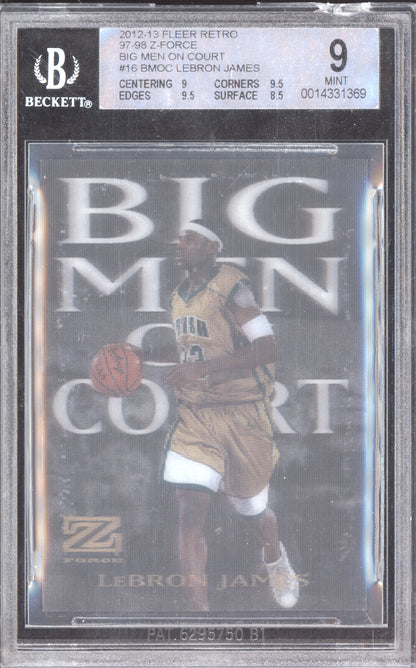 Lebron James 2012 Fleer Retro 97-98 Z Force Big Men on Court BGS 9