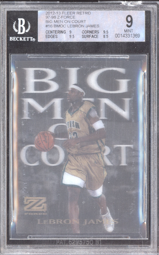 Lebron James 2012 Fleer Retro 97-98 Z Force Big Men on Court BGS 9