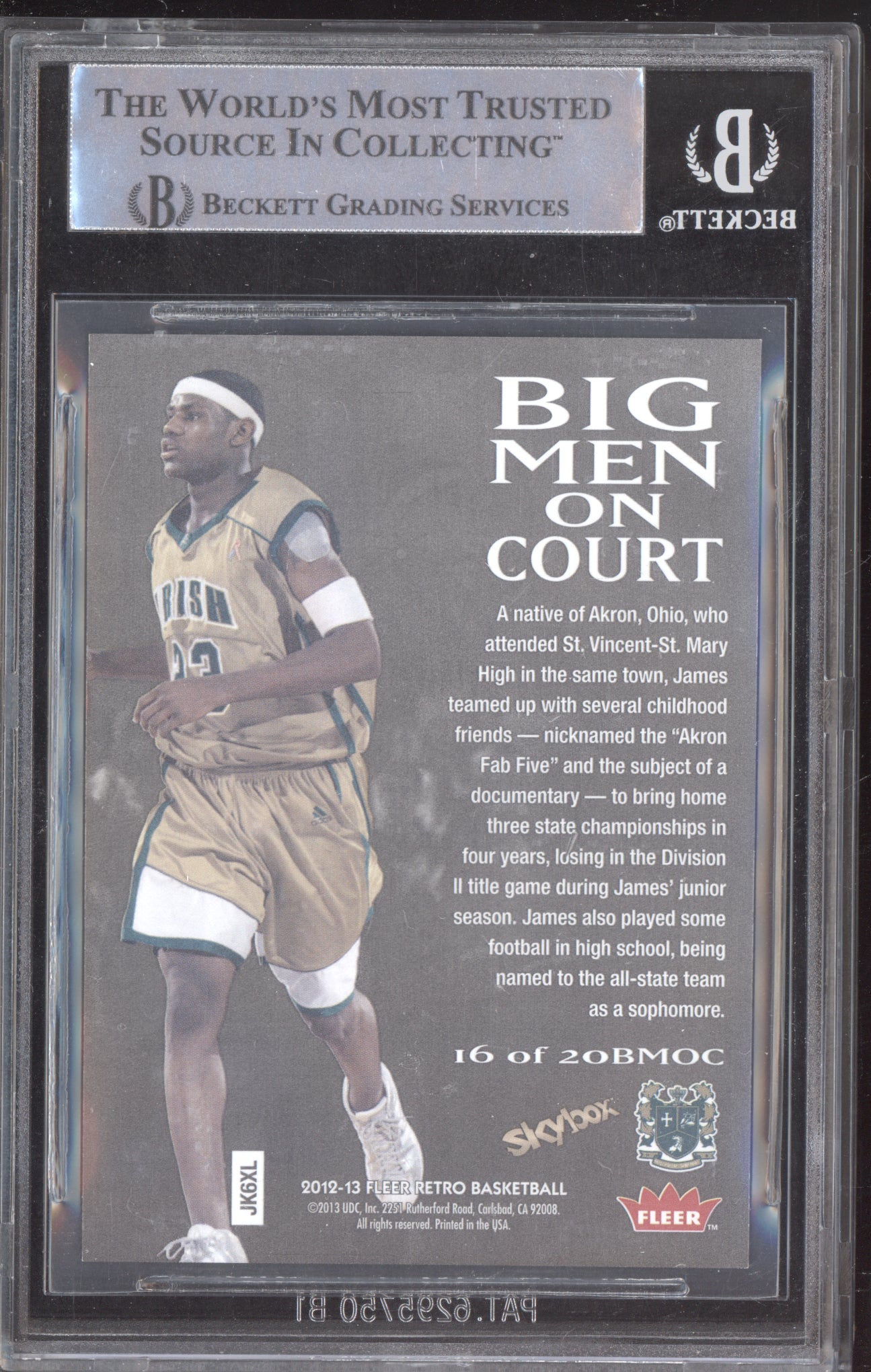 Lebron James 2012 Fleer Retro 97-98 Z Force Big Men on Court BGS 9