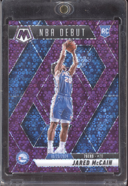 Jared McCain 2024-25 Panini Mosaic Purple Fast Break RC 24/50