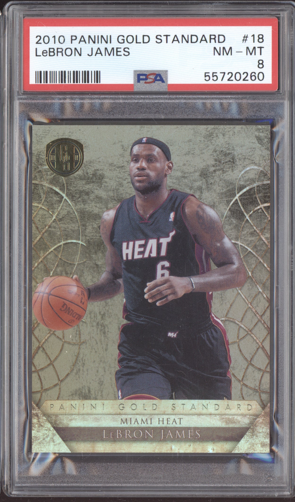 Lebron James 2010 Panini Gold Standard 122/299 PSA 8