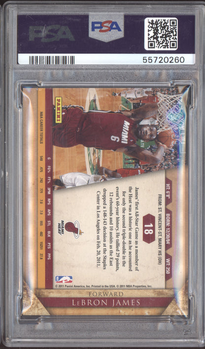 Lebron James 2010 Panini Gold Standard 122/299 PSA 8
