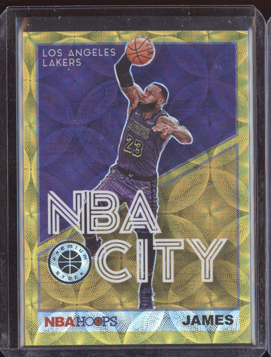 LeBron James 2023 Panini Hoops Premium Gold NBA City 10/10