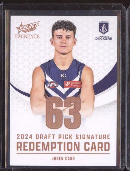 Jaren Carr 2025 Select Eminence Draft Pick Signature Cooper RC 68/195