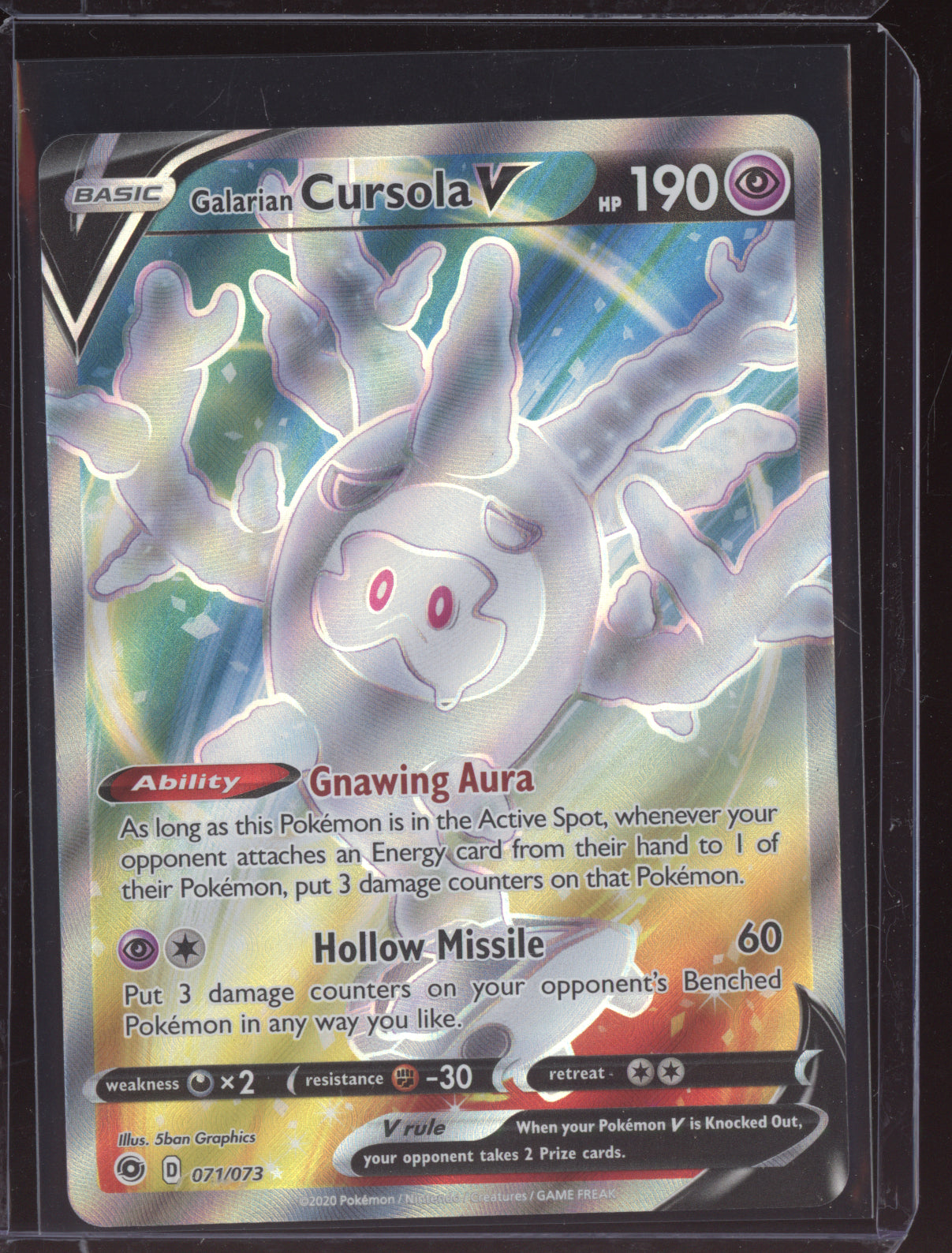 Galarian Cursola V 2020 Pokemon Champion's Path Ultra Rare 071/073