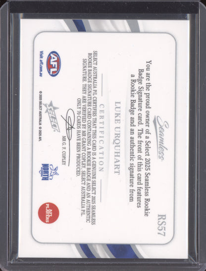 Luke Urquhart 2025 Select Seamless Rookie Badge Signature 60/70