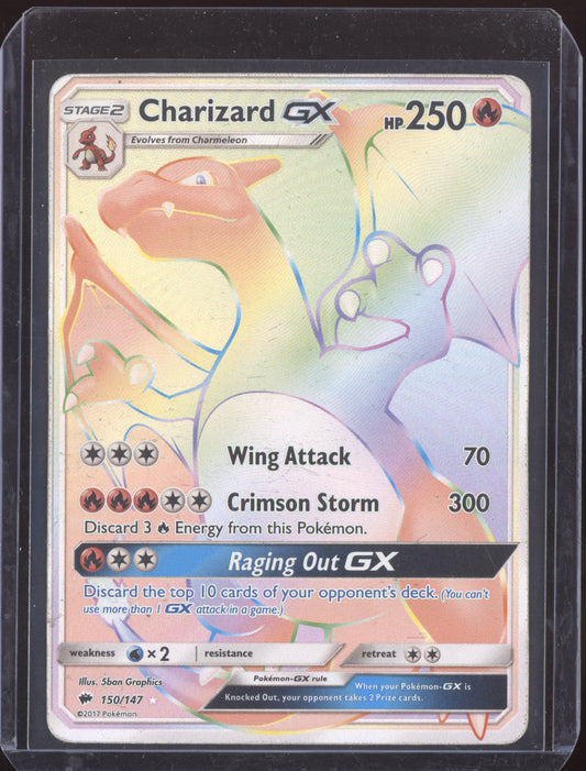 Charizard-GX 2017 Pokemon Burning Shadows Rainbow Rare 150/147