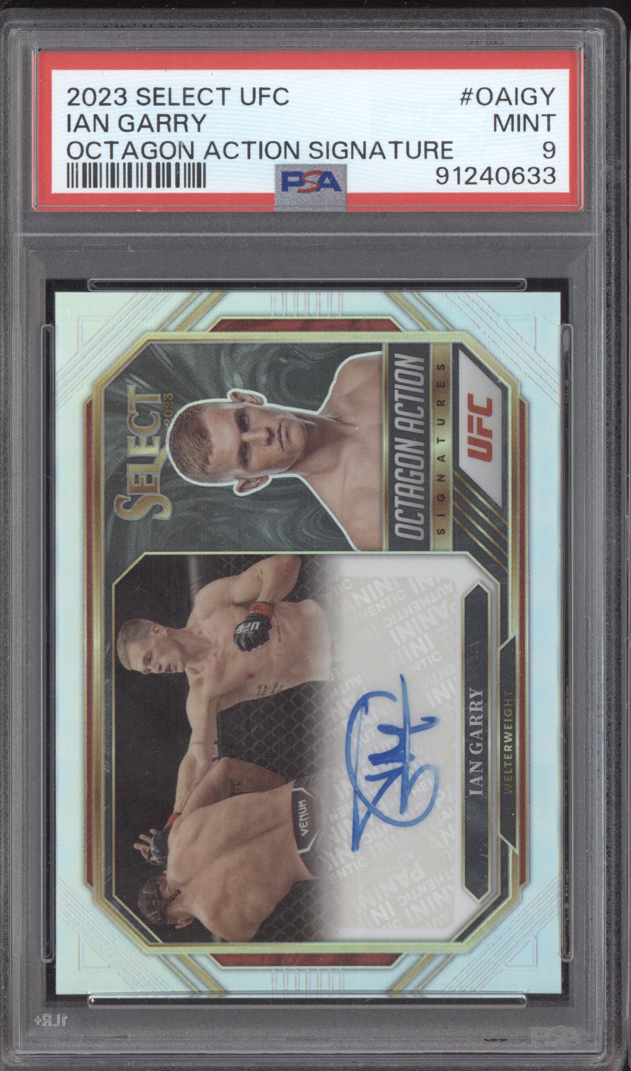 Ian Garry 2023 Panini Select UFC Octagon Signature Auto PSA 9
