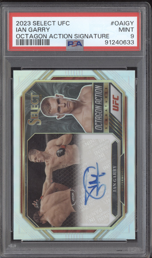Ian Garry 2023 Panini Select UFC Octagon Signature Auto PSA 9
