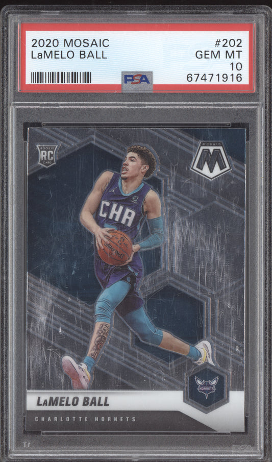 Lamelo Ball 2020 Panini Mosaic RC PSA 10