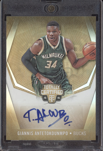 Giannis Antetokounmpo 2015-16 Panini Totally Certified Gold Auto 05/10