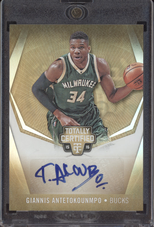 Giannis Antetokounmpo 2015-16 Panini Totally Certified Gold Auto 05/10