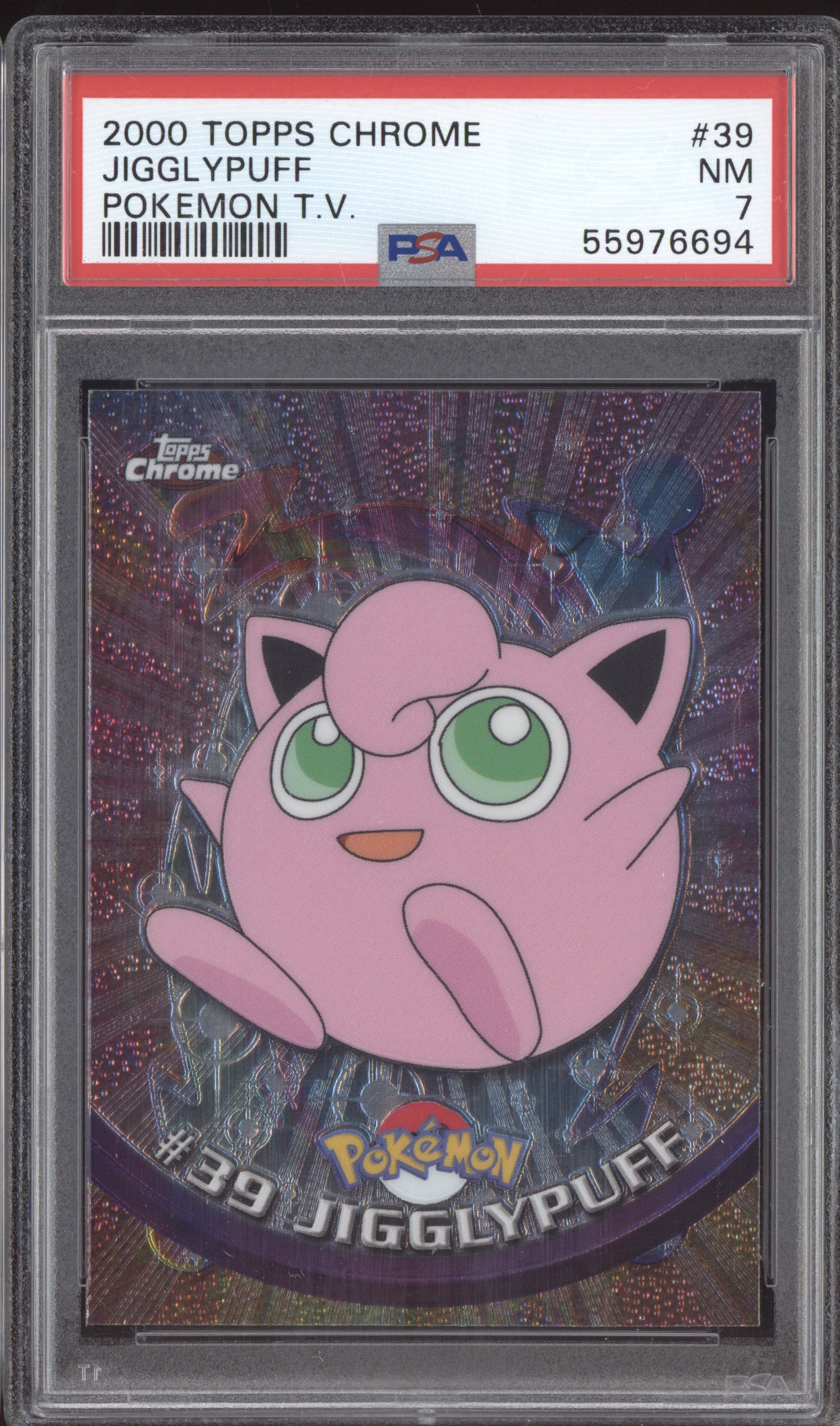 Jigglypuff 2000 Pokemon Topps Chrome Pokemon TV #39 PSA 7
