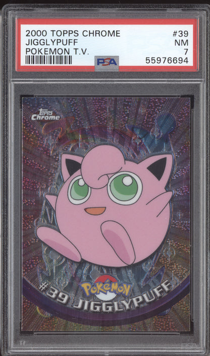 Jigglypuff 2000 Pokemon Topps Chrome Pokemon TV #39 PSA 7