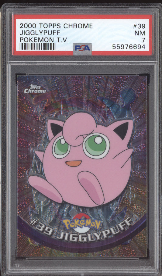 Jigglypuff 2000 Pokemon Topps Chrome Pokemon TV #39 PSA 7