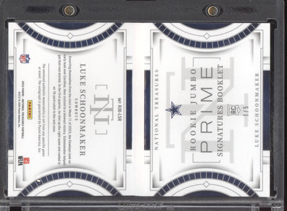 Luke Schoonmaker 2023 Panini National Treasures Rookie Jumbo Prime Booklet RC 1/5