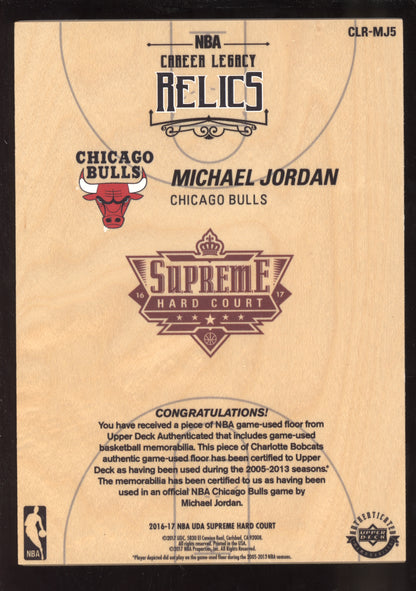 Michael Jordan 2016 Upper Deck Supreme Hard Court Career Legacy Relic