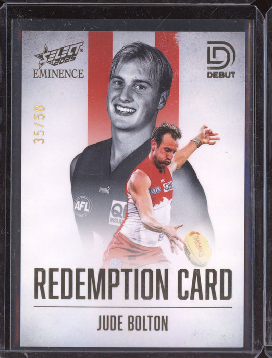 Jude Bolton 2025 Select Eminence Debut Signature Redemption 35/50