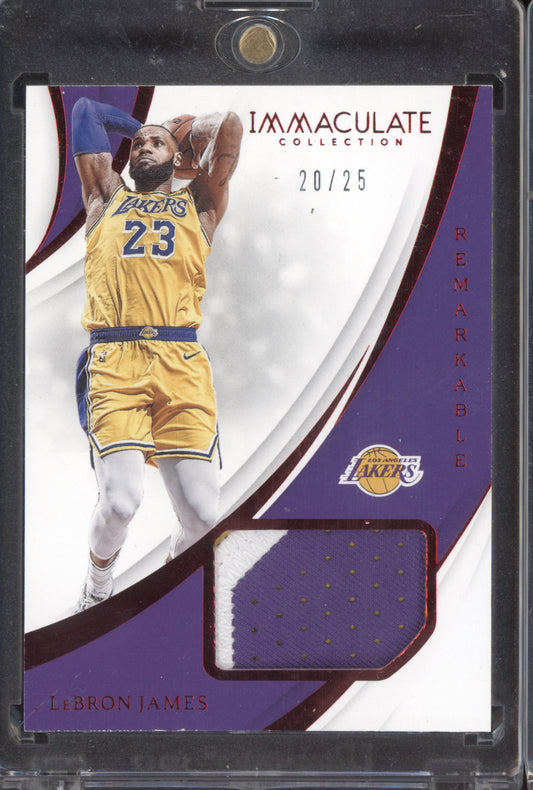 Lebron James 2018-19 Panini Immaculate Remarkable Jersey Red 20/25