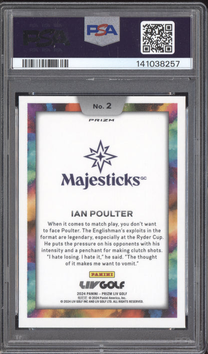 Ian Poulter 2024 Panini LIV Golf Prizm Color Blast PSA 10