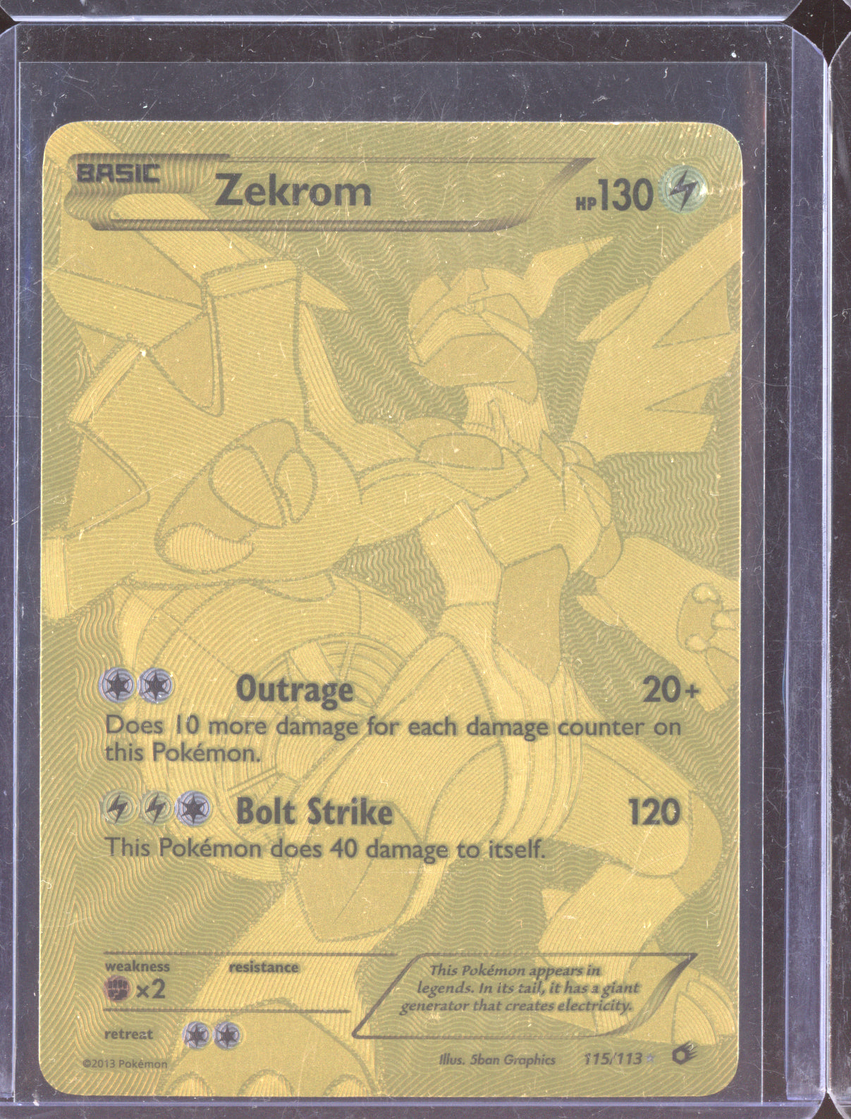 Zekrom 2013 Pokemon Legendary Treasures Rare Secret 115/113