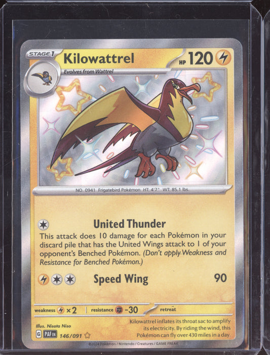 Kilowattrel 2024 Pokemon Paldean Fates Shiny Rare 146/091