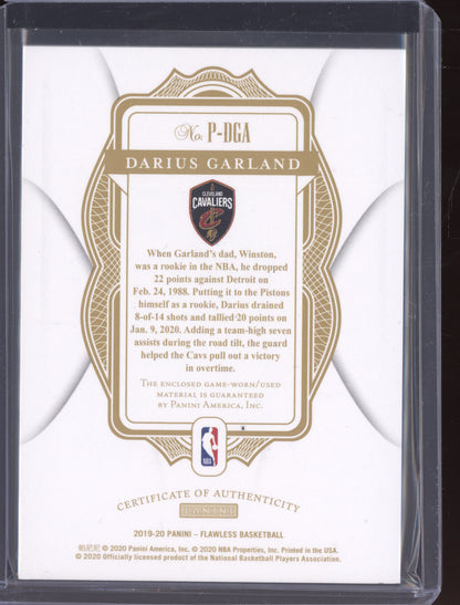 Darius Garland 2019-20 Panini Flawless Patches Ruby RC 9/15
