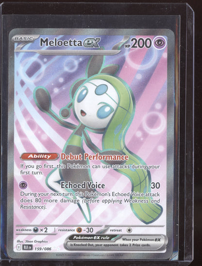 Meloetta ex 2025 Pokemon Black Bolt Secret Rare 159/086