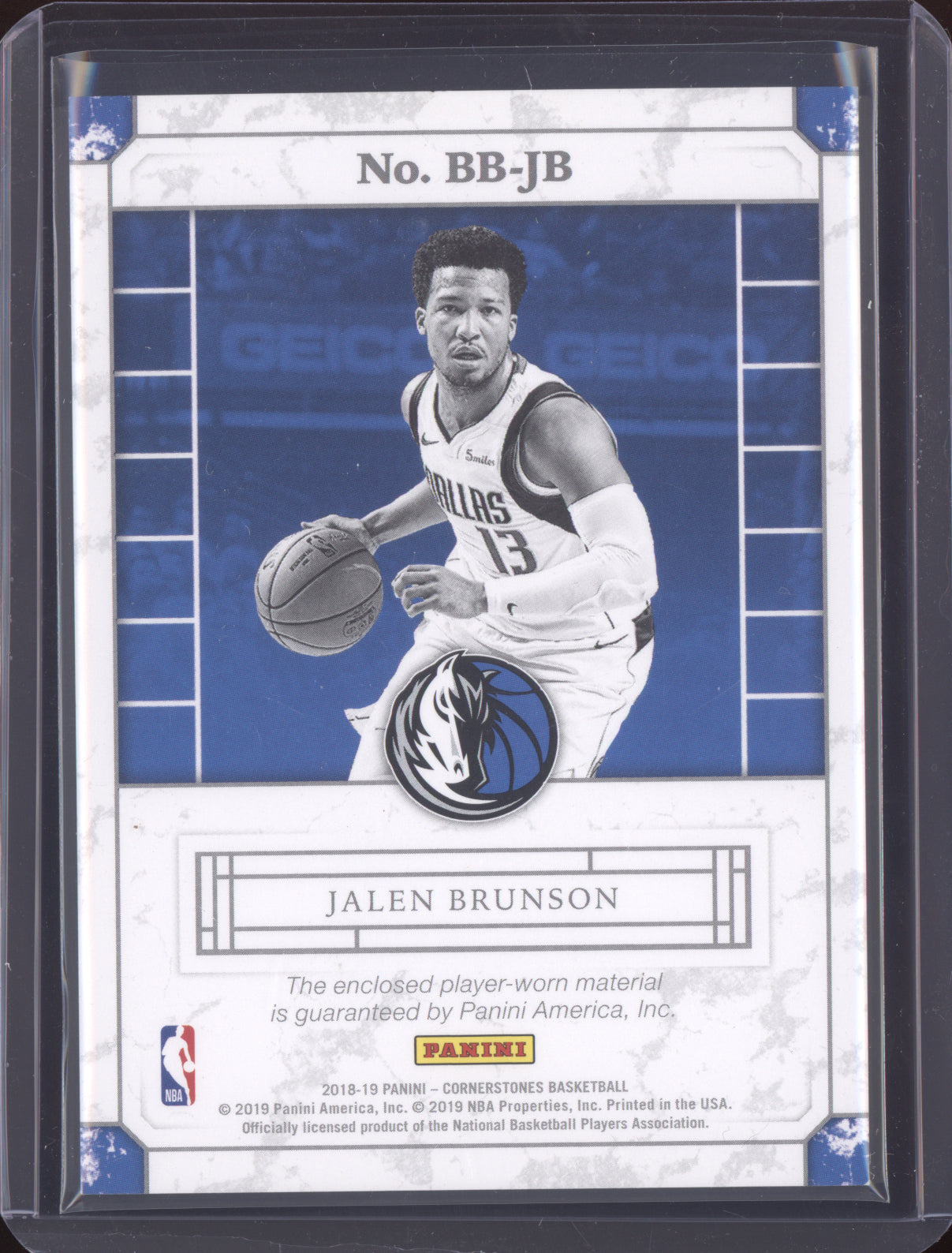 Jalen Brunson 2018 Panini Chronicles Building Blocks Patch RC