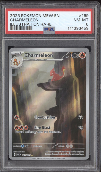 Charmeleon 2023 Pokemon MEW EN - 151 Illustration Rare 169/165 PSA 8