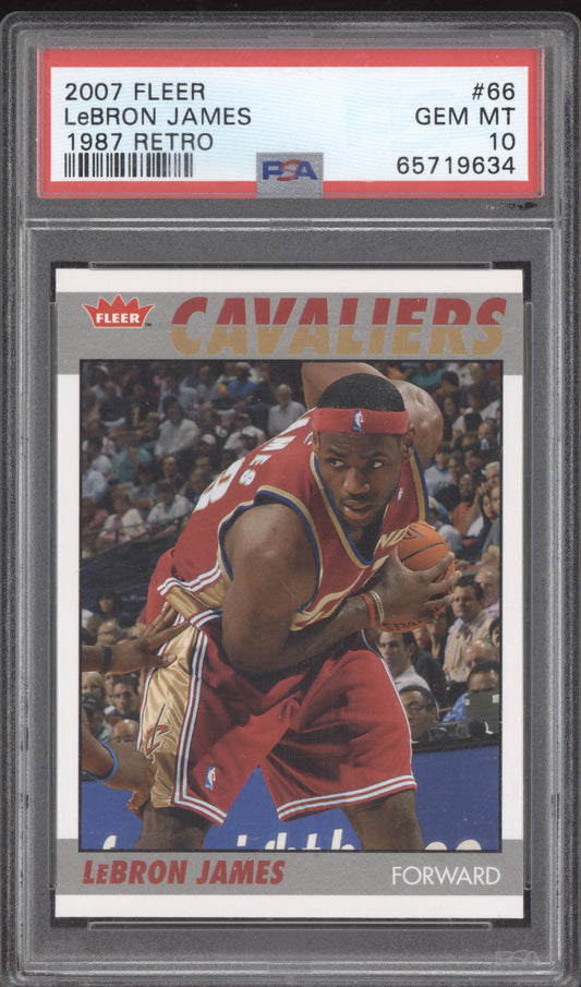 Lebron James 2007 Fleer  1987 Retro PSA 10
