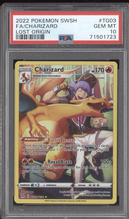 Charizard 2022 Pokemon Lost Origin Trainer Gallery TG03/TG30 PSA 10