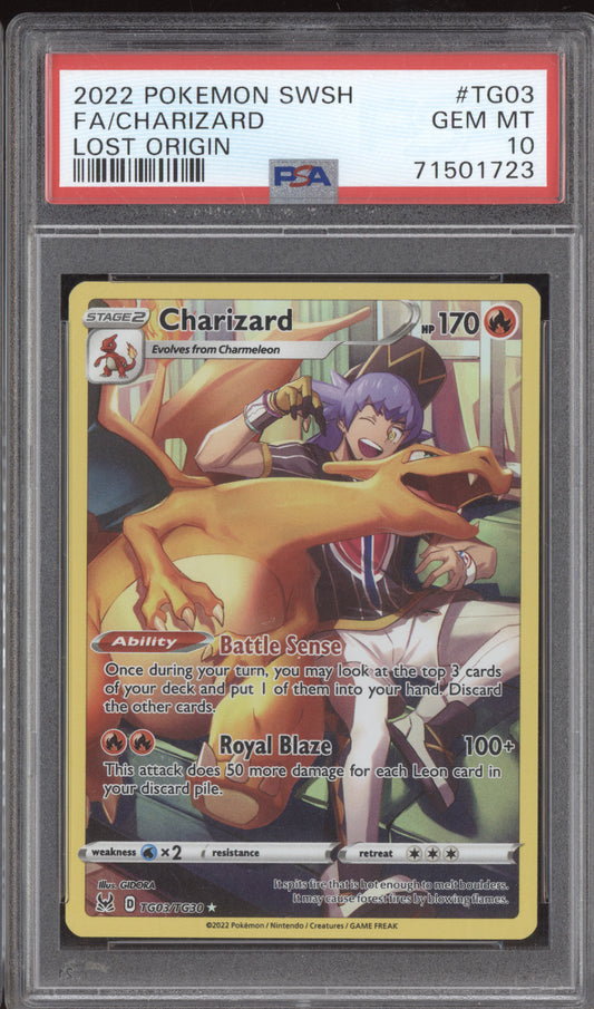 Charizard 2022 Pokemon Lost Origin Trainer Gallery TG03/TG30 PSA 10