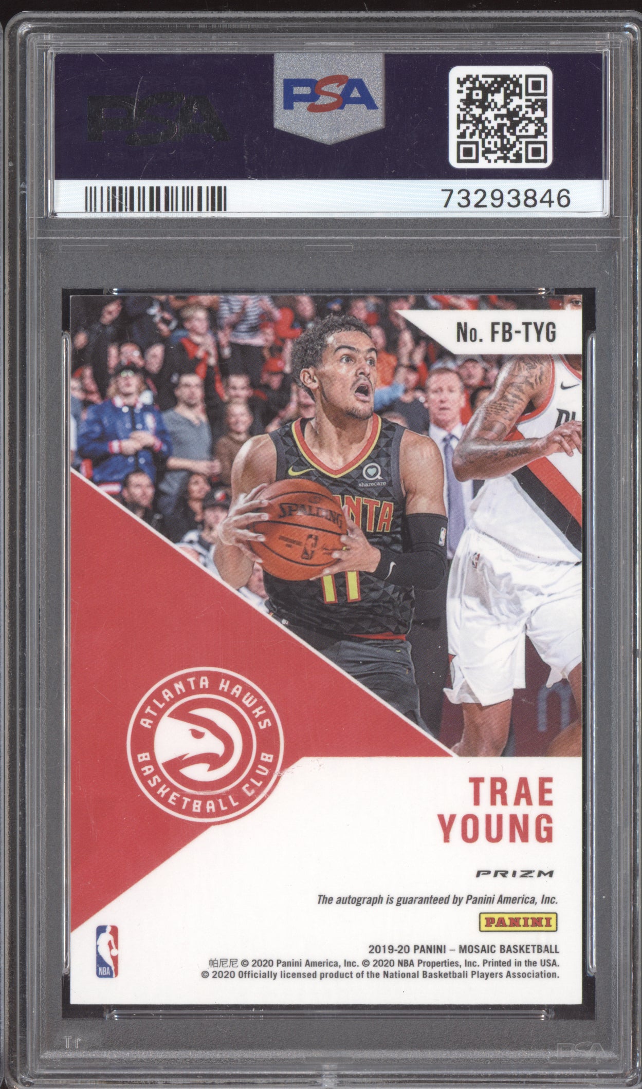 Trae Young 2019 Panini Mosaic Fast Break Auto PSA 9/10