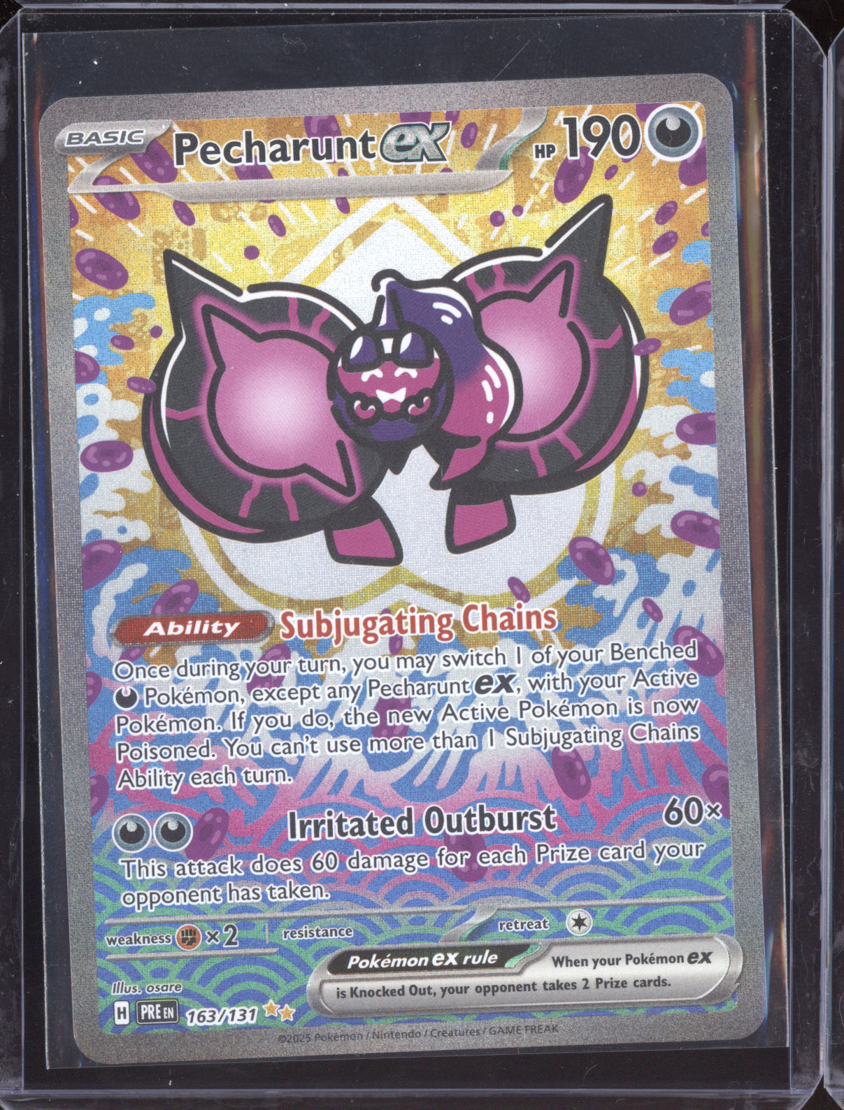 Pecharunt ex 2025 Pokemon Prismatic Evolutions Special Illustration Rare 163/131