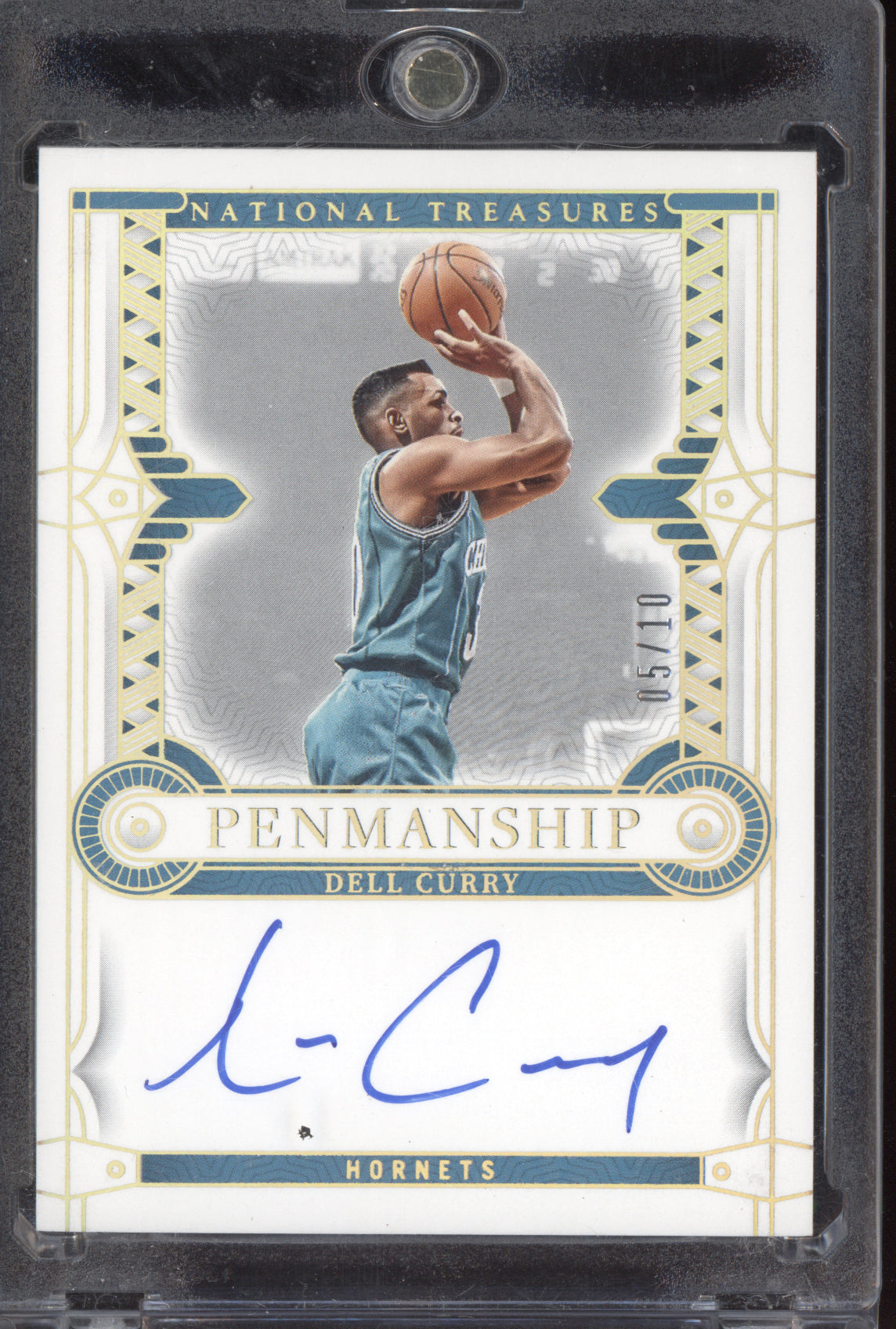 Dell Curry 2023-24 Panini National Treasures Penmanship Gold 05/10