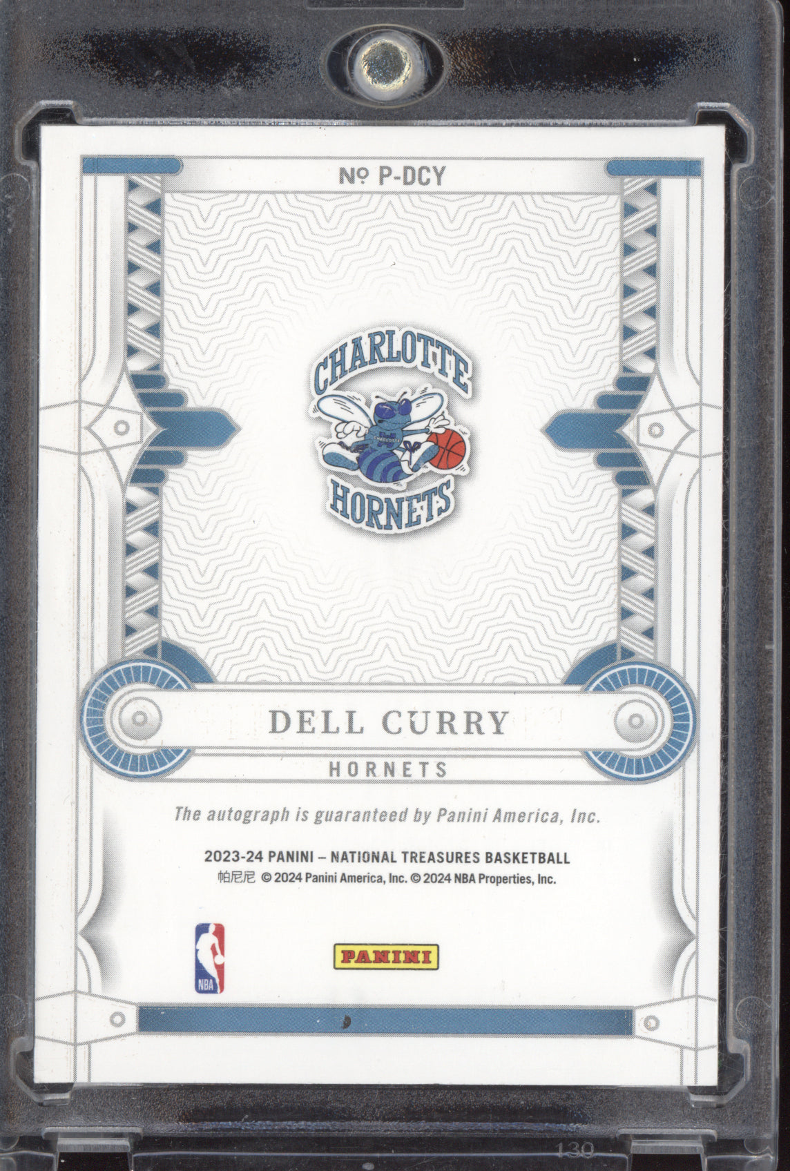 Dell Curry 2023-24 Panini National Treasures Penmanship Gold 05/10