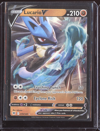 Lucario V 2022 Pokemon Astral Radiance Holo Rare V 078/189