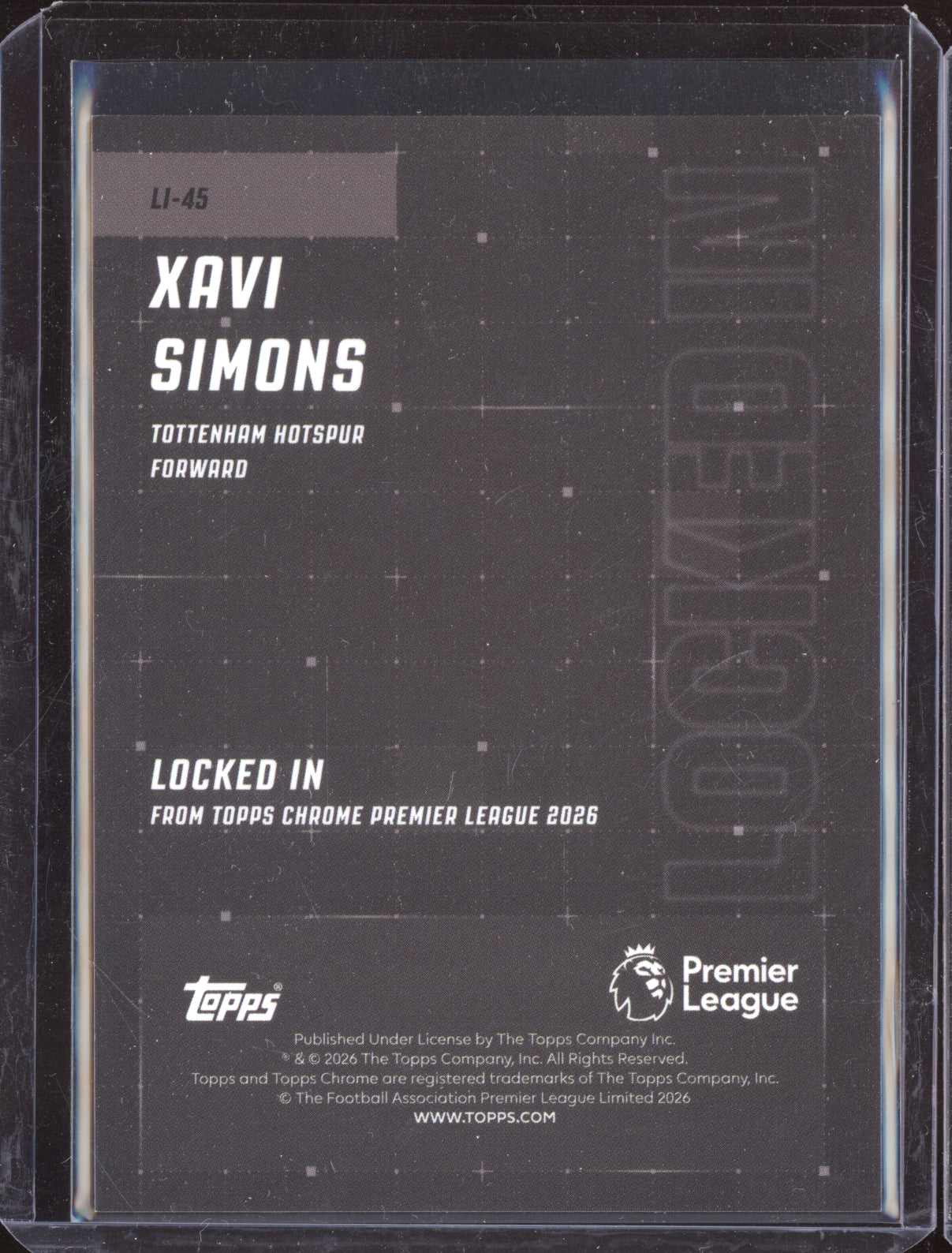 Xavi Simons 2025-26 Topps Chrome Premier League Locked In