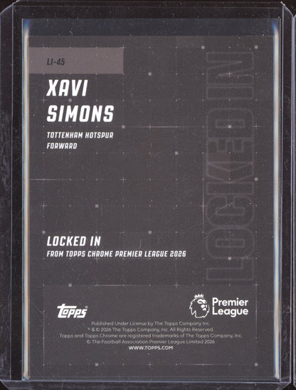 Xavi Simons 2025-26 Topps Chrome Premier League Locked In