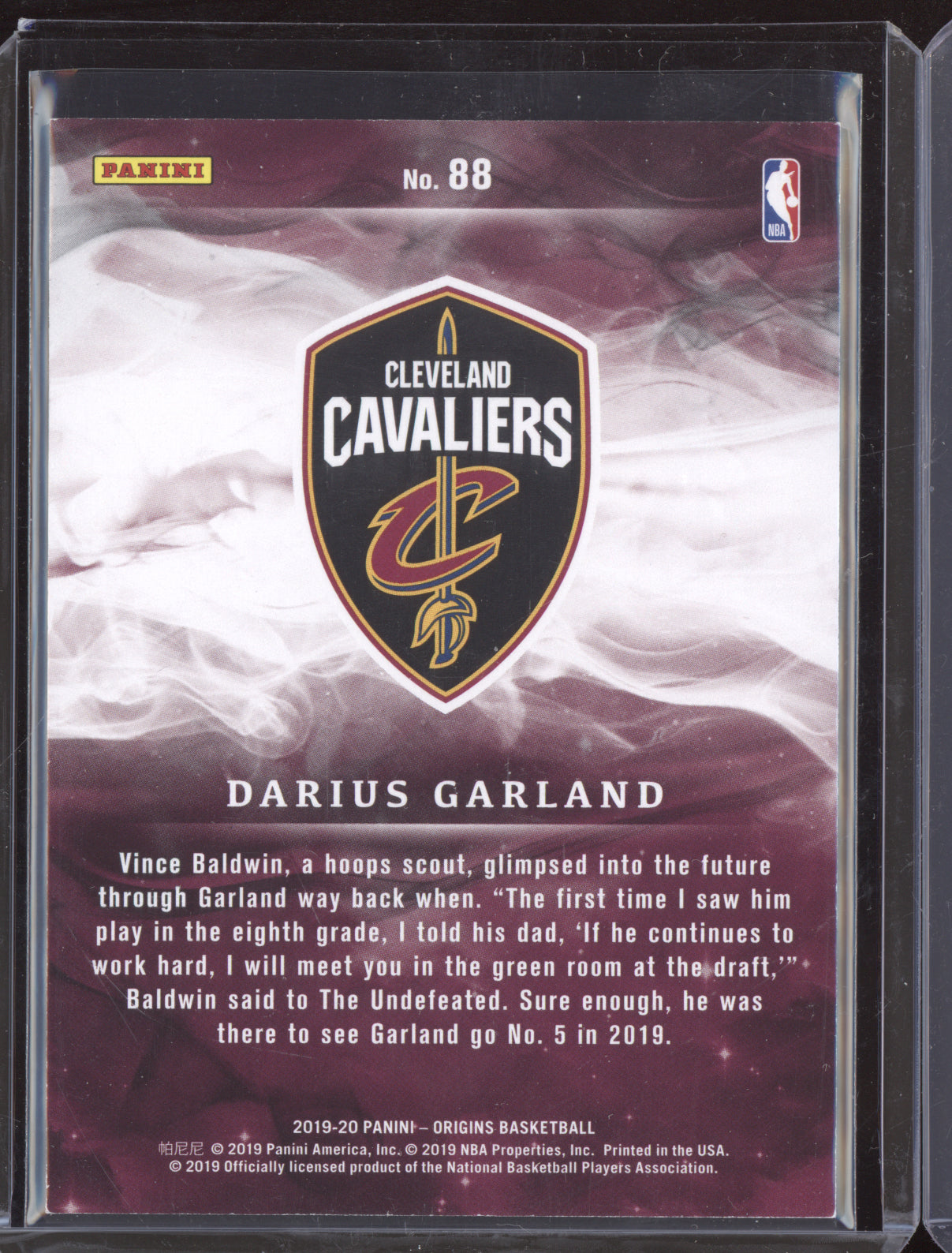 Darius Garland 2019-20 Panini Origins Black RC 1/1