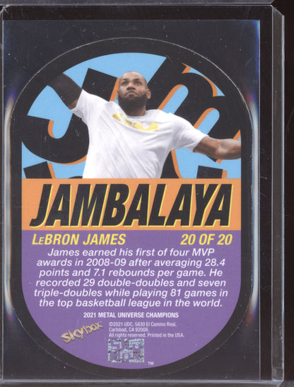 LeBron James 2021 SkyBox Metal Universe Jambalaya
