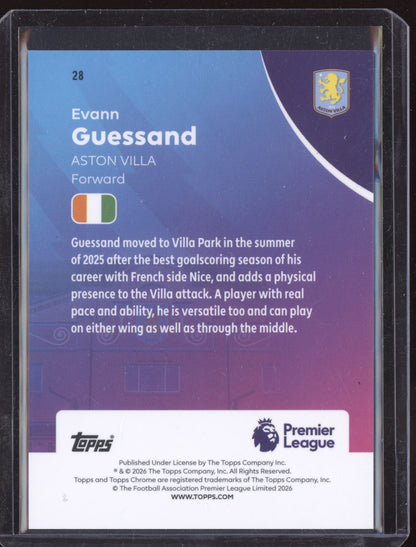 Evann Guessand 2025-26 Topps Chrome Premier League Gold Wave 46/50