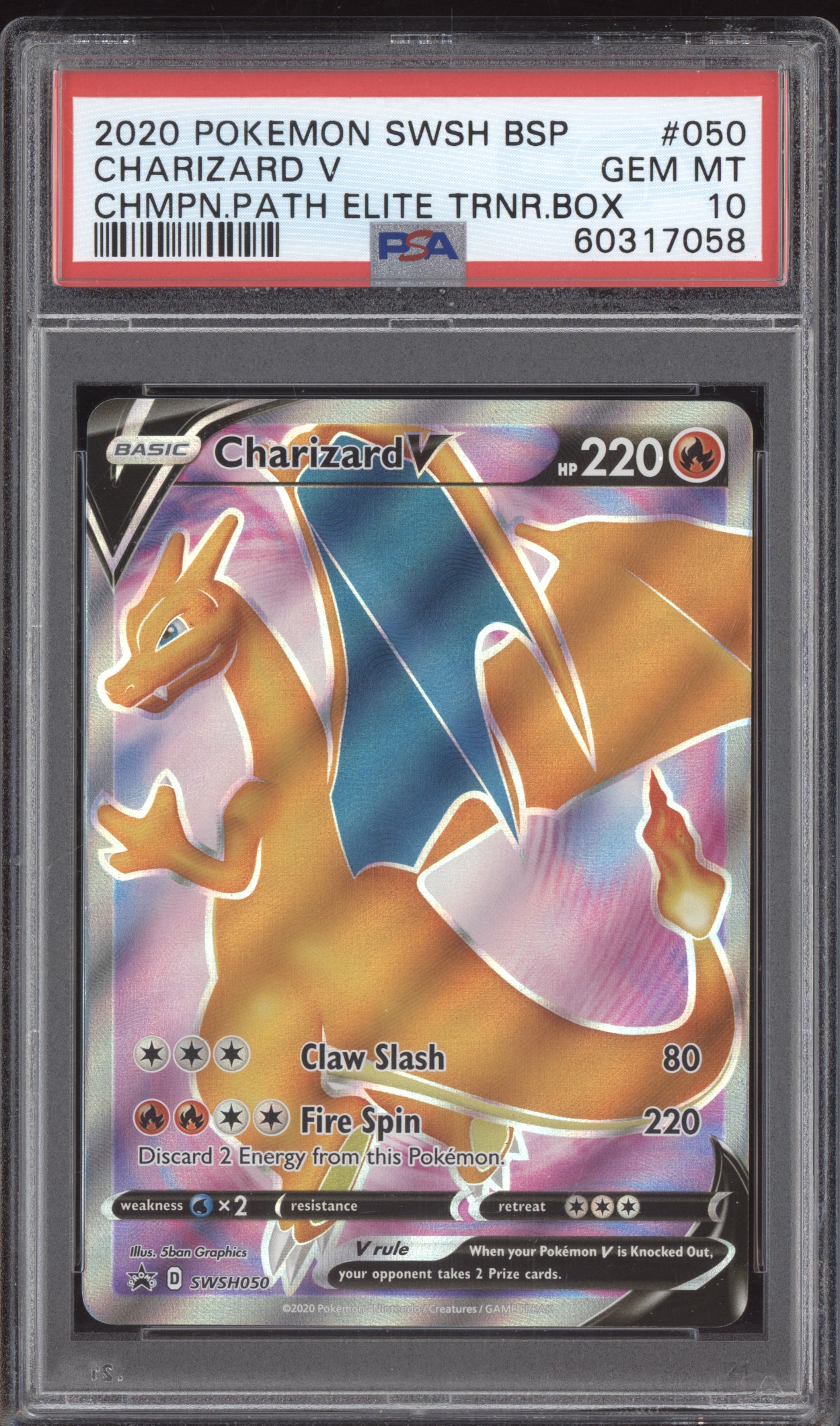 Charizard V 2020 Pokemon Champions Path ETB Promo SWSH050 PSA 10