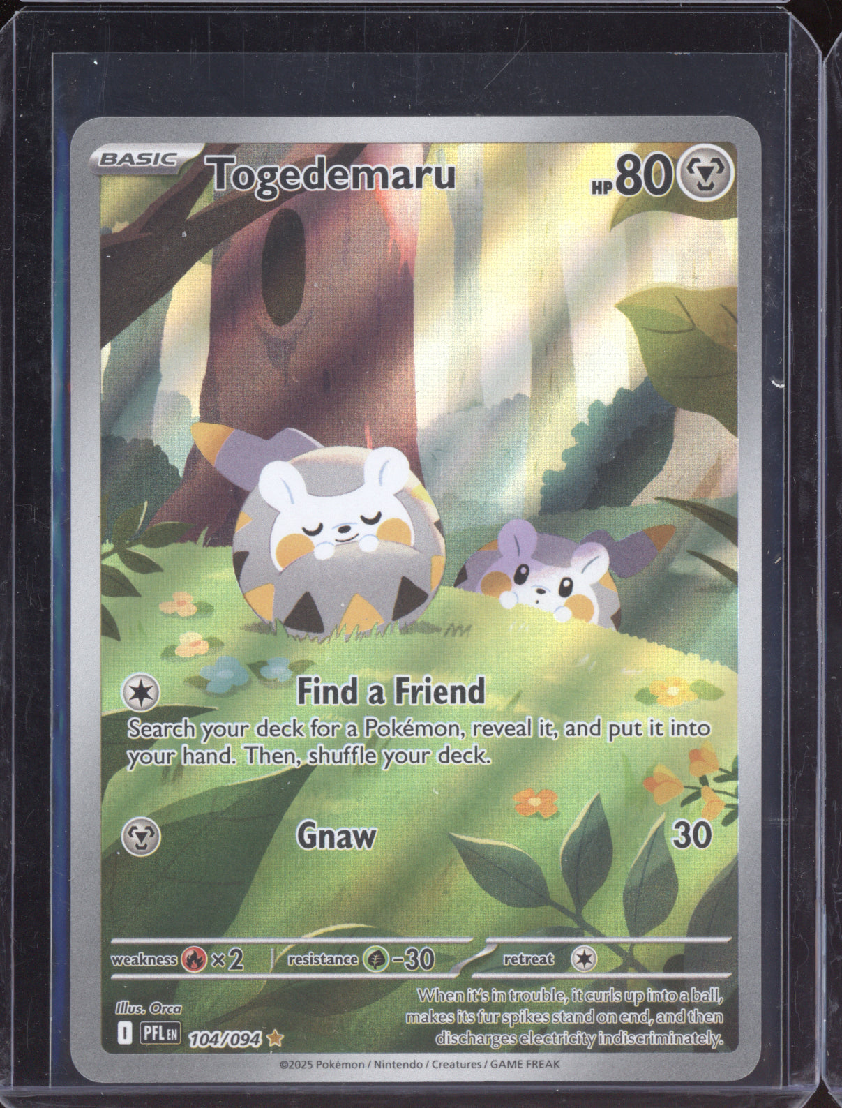 Togedemaru 2025 Pokemon Phantasmal Flames Illustration Rare 104/094