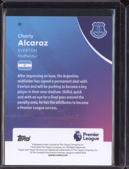 Charly Alcaraz 2025-26 Topps Chrome Premier League Gold Wave 22/50