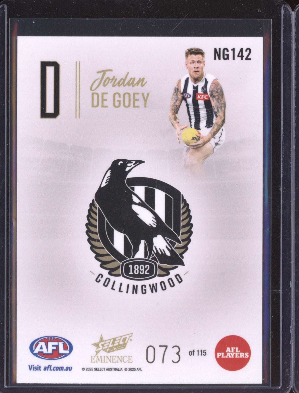 Jordan De Goey 2025 Select Eminence Nameplate Gold 73/115