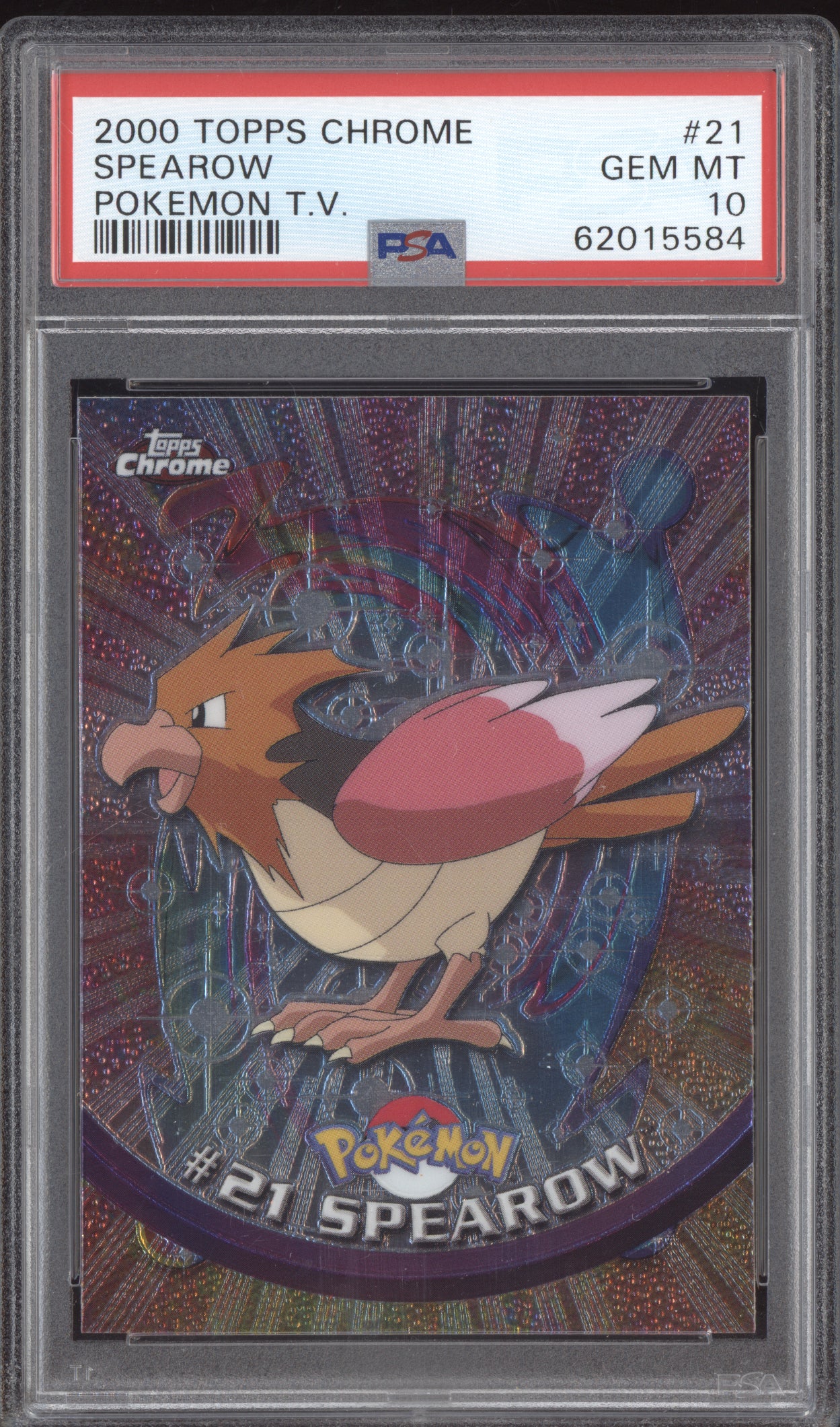 Spearow 2000 Pokemon Topps Chrome Pokemon TV #21 PSA 10